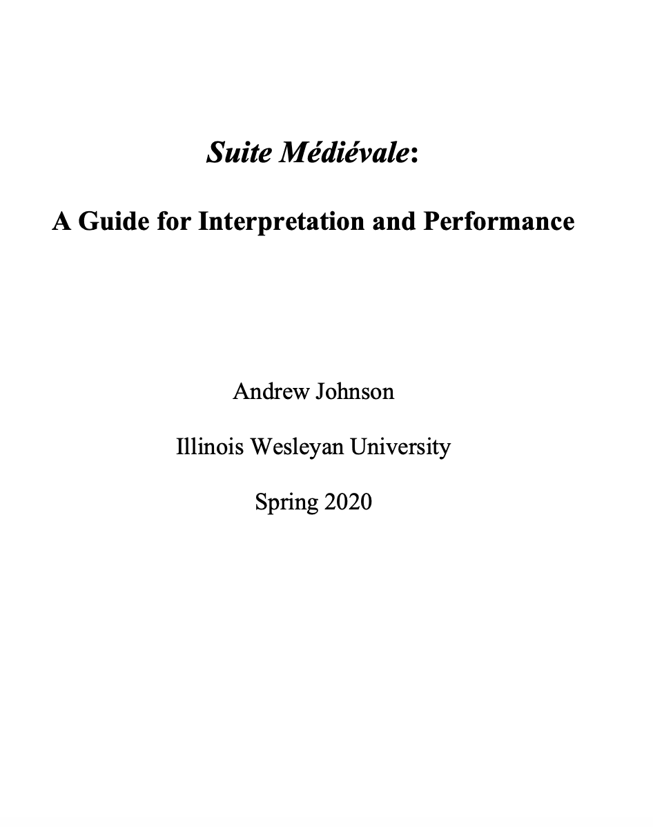 Suite Médiévale: A Guide for Interpretation and Performance