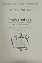 Trois Oraisons for 1 voice or unisson choir, organ and flute (or violin)