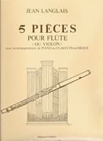 Cinq Pièces for flute (or violin) and piano or harpsichord or organ