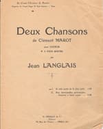 Deux Chansons de Clément Marot, for SATB a capella