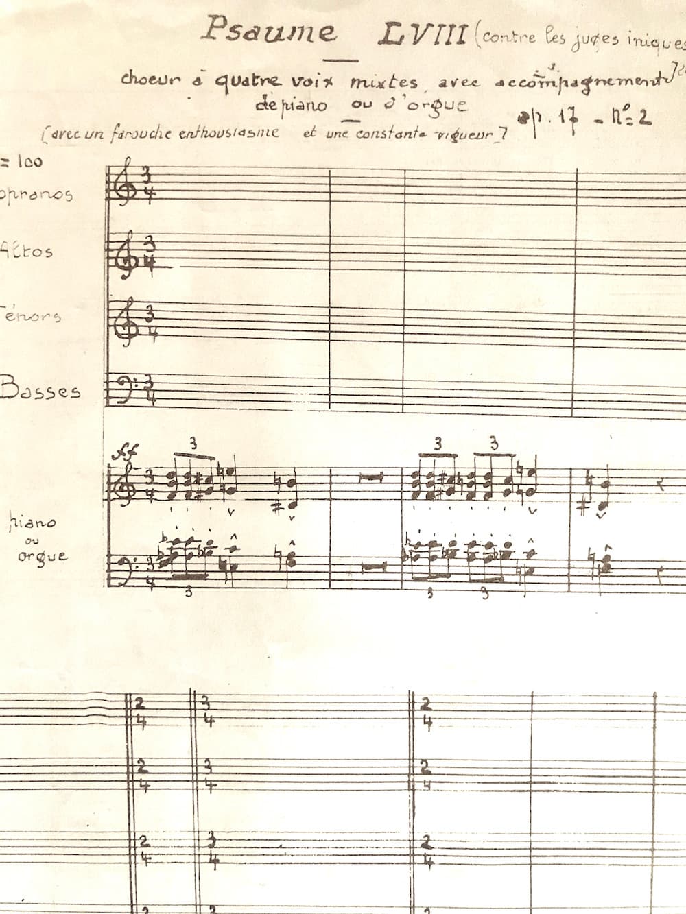 Psaume LVIII "Contre les juges iniques" in French, op.17 n°2.