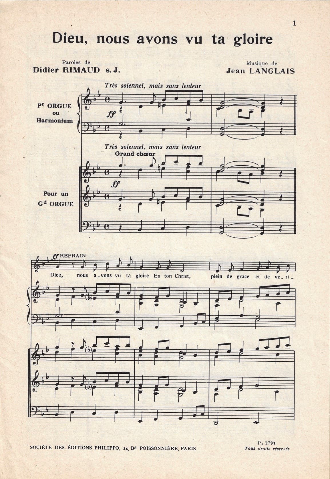 "Dieu, nous avons vu ta gloire"