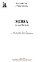 Missa in Simplicitate for one voice or unisson choir and organ