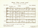 Messe " Dieu prends pitié " (en français) pour 4 voix mixtes (ou 1 voix) et orgue