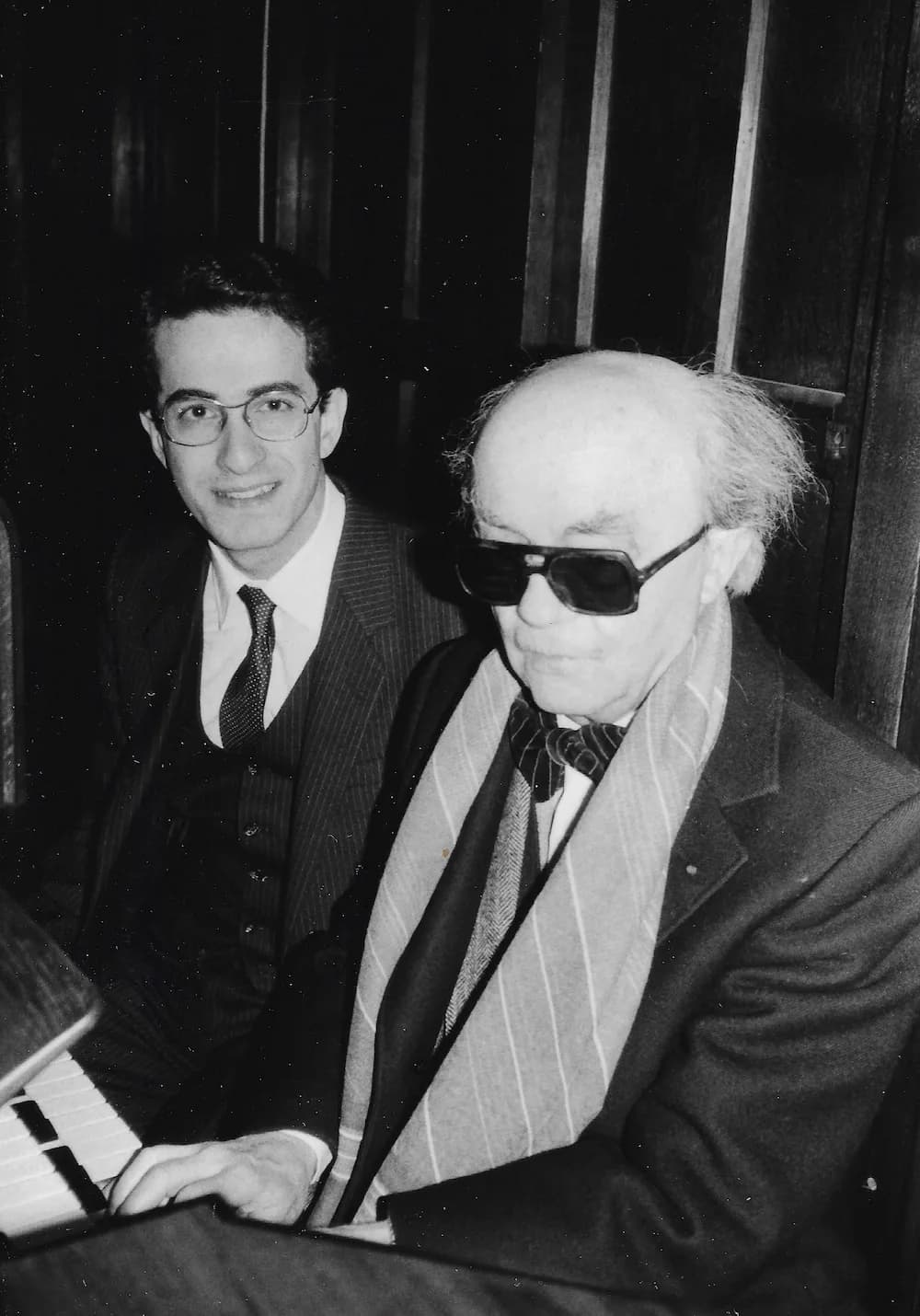 Jean Langlais et Naji Hakim à l'orgue de Sainte-Clotilde