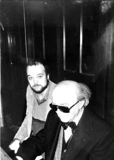 Jean Langlais and his student Peter Togni at Sainte-Clotilde