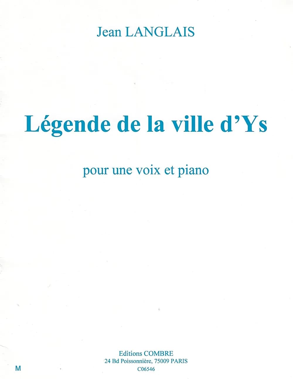 Légende de la ville d'Ys pour une voix et piano